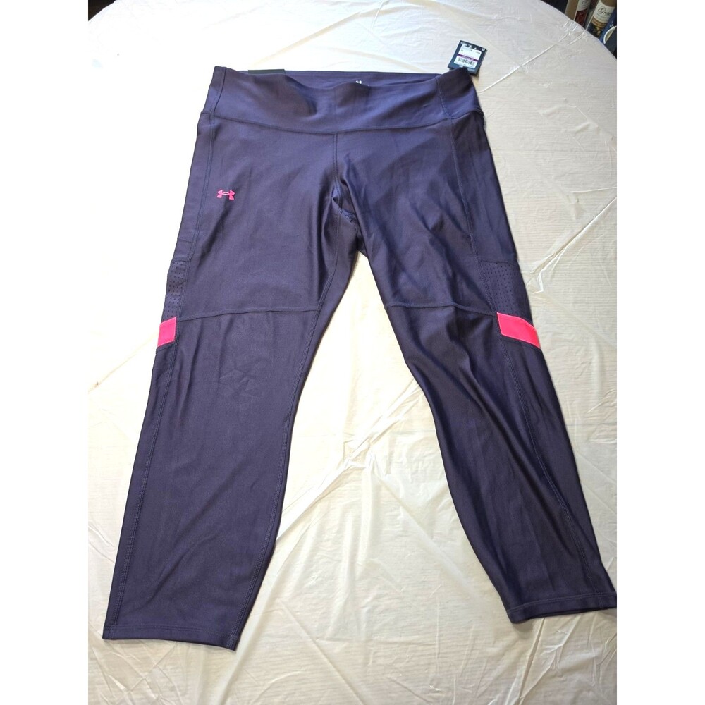 NWT Womans Under Armour Purple / Pink Yoga Compression Pants Leggings Size 2X